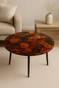 Feuerachat Kristall Couchtisch | Geode Stein Möbel | Boho Chic Wohndeko - Bild 1 von 9