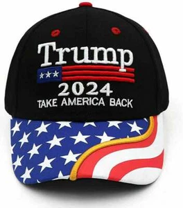 Donald Trump Hat Make America Great Again 2024 Campaign Republican Black Cap USA - Picture 1 of 5