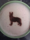dog & paw face coffee cup stencil reusable gift present Alsatian German Shepherd