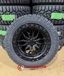 20x10 Arena Hustle Black Wheels 33" AT RT Tires 8x180 GMC Sierra HD 2500 3500 - Picture 1 of 7