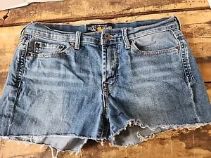 Pantaloncini denim Lucky Brand Sweet 'N Crop tagliati taglia 10/30 tasche con logo - Foto 1 di 7