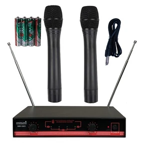 STARAUDIO 2 Channel VHF Handheld Wireless Microphone System 2CH VHF Karaoke Mic - Picture 1 of 12