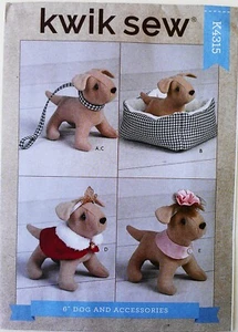 Kwik Sew 4315 Toy 6" Dog Clothes Bed Leash Collar For 18" Doll Sewing Pattern - Picture 1 of 1
