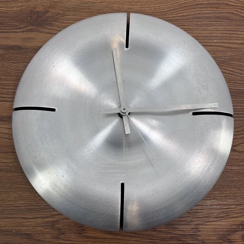 90s Karim Rashid Spun Aluminum Clock Gyro   Blobitecture 00s Design for Umbra Cover