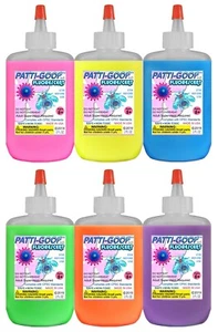 FLUORESCENT 6-PACK PATTI-GOOP MADE FOR CREEPY BUGS TOYS RUBBERY CRAWLERS  - Picture 1 of 8
