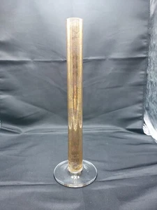 Vintage Gold Speckled Cylinder Bud Vase 10.25" - Picture 1 of 3