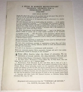 SDS 1969 J EDGAR HOOVER ANTIMARXISTISCHE STUDIE von STUDENTEN FÜR EINE DEMOKRATISCHE GESELLSCHAFT - Bild 1 von 2