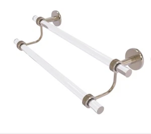 Allied Brass Clearview Collection Double Towel Bar 18” Antique Pewter New - Picture 1 of 9