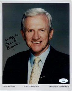 Frank Broyles Arkansas Razorbacks Signed 8x10 Glossy Photo JSA Authenticated - Picture 1 of 2