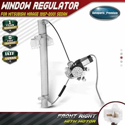 Regulador de ventana delantero derecho con motor para Mitsubishi Mirage 1997-2001 sedán Foto 1 de 4