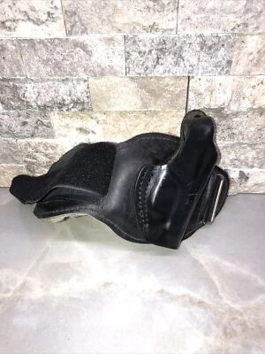 Desantis #72 Black Leather Ankle Holster RIGHT Rig For JETFIRE/SMALL Pistol #R67 - Image 1 of 3