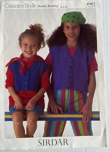 SIRDAR # 4982 Girls Handknit Vest Pattern size 20-30 chest - Picture 1 of 1