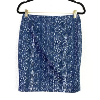Falda lápiz Tahari para mujer 4 azul con estampado de piel de serpiente forrada  Foto 1 de 4