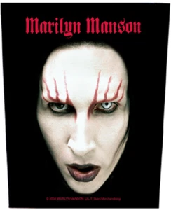 MARILYN MANSON FACE  BACK PATCH SEW ON MADE IN ENGLAND LICENSE SCREEN PRINTED - Picture 1 of 2