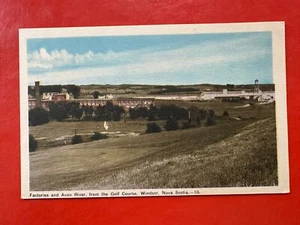 WINDSOR NOVA SCOTIA~ FACTORIES SEEN FROM GOLF 1940s Vintage UNUSED PECO Postcard - Picture 1 of 2
