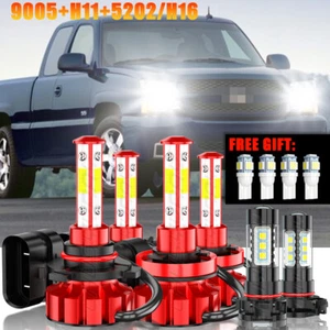 For Chevy Silverado 1500 2007-2015 6x white LED Headlight Fog Light Bulbs Kit - Picture 1 of 18