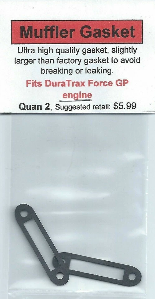 DuraTrax Force GP Exhaust/Muffler Gasket 2 Pack NIP - Image 1 of 1