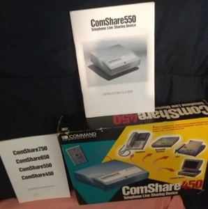 COMSHARE 450 & 550 Line sharing devices - power supplies- manuals - phone cords - Picture 1 of 2