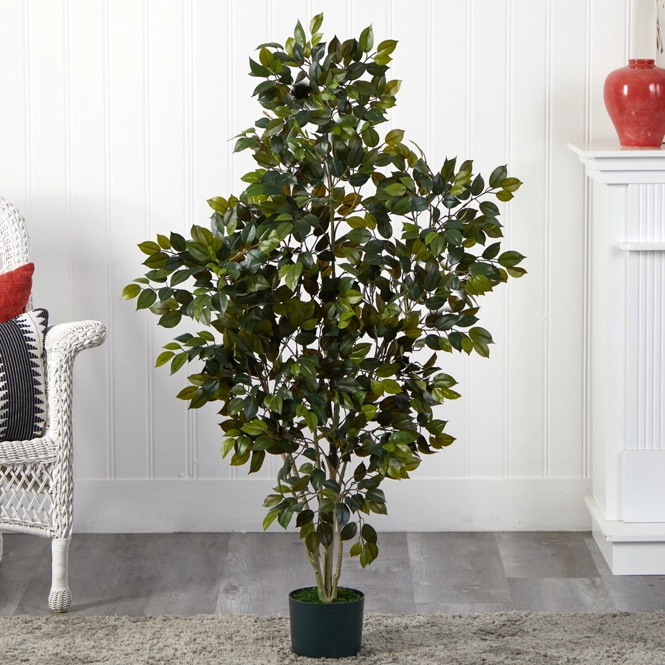 4ft Ficus Artificial Tree with 950 Lvs Home Office Decor. Retail $92 - Image 1 of 4
