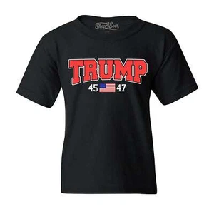 Trump 45 47 American Flag Kids T-Shirt President Donald Trump Shirt - Picture 1 of 5
