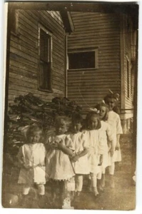 Vintage RPPC Real Photo Postcard 6 Stairstep Children All Girls Canada 012413 OS - Picture 1 of 3