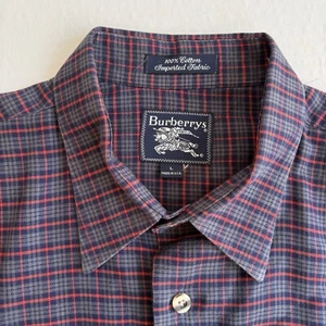 Burberry Burberry’s Herren L Langarm Button Down Karo Baumwolle Vintage Designer Prep - Bild 1 von 16
