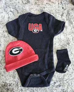 UGA baby/newborn clothes Georgia baby gift UGA baby gift Georgia bulldogs baby - Picture 1 of 2