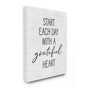 Stupell Industries Start Each Day with a Grateful Heart Neutral Quote, Design... - Picture 1 of 6
