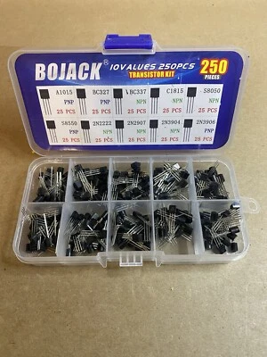 BOJACK 10 Values 250 Piece Transistor Kit in Plastic Case New - Image 1 of 4