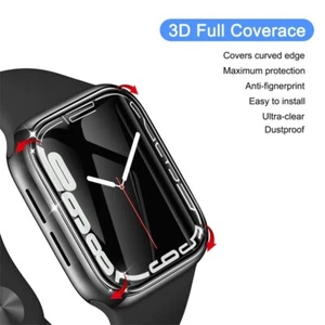 Pellicla VETRO TEMPERATO CURVO 11D per Apple Watch series 8 45mm 41mm - Foto 1 di 9