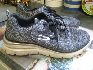 Skechers Skech Knit Trainers Women's Black & Grey Memory Foam Air Cooled UK 6 - Picture 1 of 6