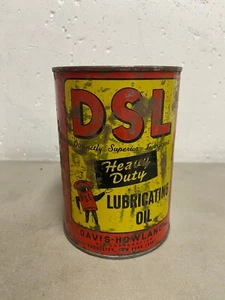 Seltener Fund Vintage DSL Davis Heavy Duty Full Quart Motoröl Dose Metall versiegelt - Bild 1 von 8