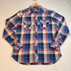 JACHS Hemd Herren Größe XL Langarm blau rot kariert Button Down Freizeit - Bild 1 von 22