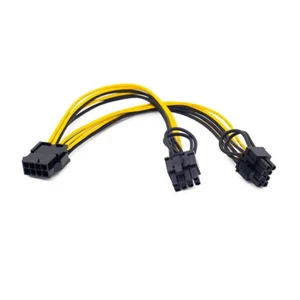 EPS12V/CPU 8pin to dual 6+2pin PCI-E PCI express adapter cable Y splitter For PC - Picture 1 of 5