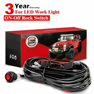 Wiring Harness Kit 12V ON/OFF Rock Switch Relay Loom For LED Work Light Bar Pods - Picture 1 of 11