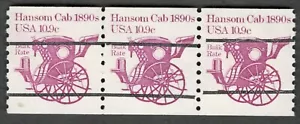 US. 1904a. 10.9c. Hansom Dab 1890s. Precanceled. Coil Strip of 3.Skip Bar. MNH. - Picture 1 of 2