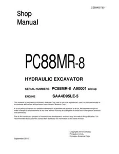 Manual de servicio de excavadora hidráulica Komatsu PC88MR-8 - Imagen 1 de 24