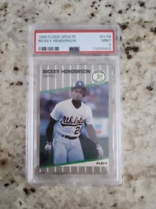 1989 FLEER UPDATE RICKEY HENDERSON #U-54  MINT PSA 9  Oakland A's NY Yankees 