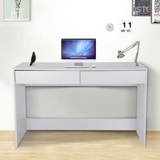 White Computer Desk Laptop PC Desktop Table 2 Drawers Workstation Home Office