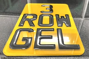 Premium Motorbike Motorcycle Novelty 3D Gel 5x7" Show Number Plate - 3 Row - Picture 1 of 6