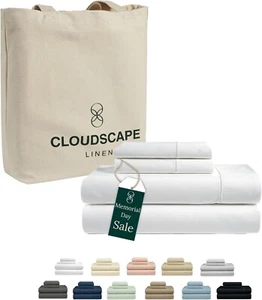 Lenzuola CLOUDSCAPE LINO 4PZ 1000 fili tasche profonde fino a 17" tutti i colori - Foto 1 di 84