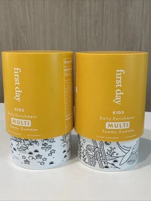 2 FIRST DAY Kids Daily Multivitamin Gummies A, D3, B6, B12, C, K2 Exp 06/2026 - Image 1 of 4