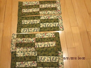 4  MACHINE QUILTED HOLIDAY MUG RUGS -13 1/2" x 5 1/4"---#R18A-2 - Picture 1 of 24