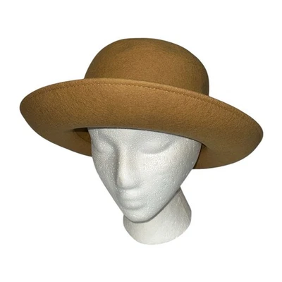 Vintage Bloomingdale’s 100% Wool Camel Felt Hat Wide Brim Womens Made in Italy - Image 1 of 4