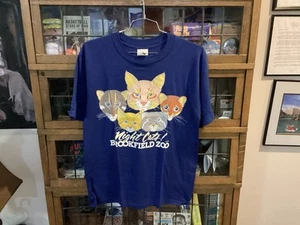 Vintage 1987 Night Cats blau Brookfield Zoo Chicago, IL HARLEKIN T-Shirt Gr. M/L - Bild 1 von 12