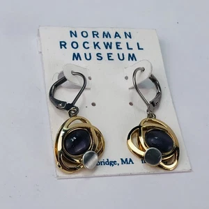 Amethyst Edelstein Ohrhänger Ohrringe Norman Rockwell Museum Gold Geburtsstein - Bild 1 von 6