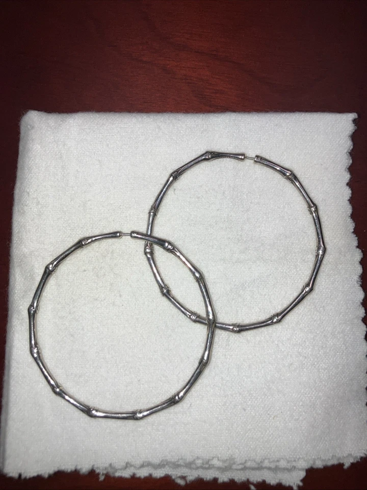 Pendientes de aro de 2" de plata de ley 925 de 2" de JOHN HARDY Foto 1 de 1