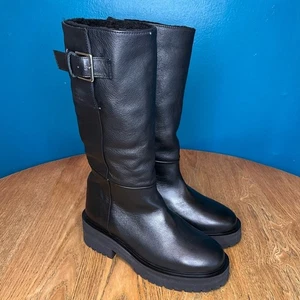 Neil J Rodgers Barry Biker-Stiefel schwarz Kalbsleder Stollensohle Damengröße 5,5  - Bild 1 von 12