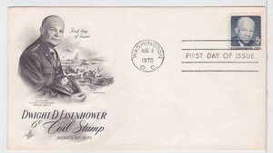 TurtlesTradingPost- Dwight D Eisenhower 1970 FDC 1401 Coil- Artcraft Cachet - Picture 1 of 1