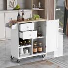 New Practical Modern Kitchen Cart with Spice Rack Towel Rack & Two Drawers